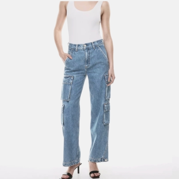 Aritzia Denim - NWT Aritzia DENIM FORUM The 90s Millie Hi-Rise Cargo Jeans Size 24w